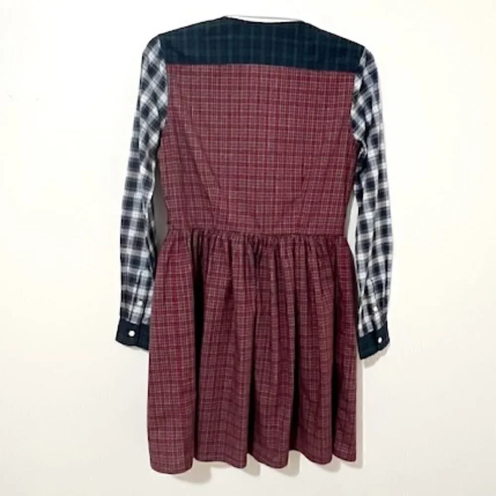 Polo Ralph Lauren Girl's Plaid Button Down Dress Red Blue Green